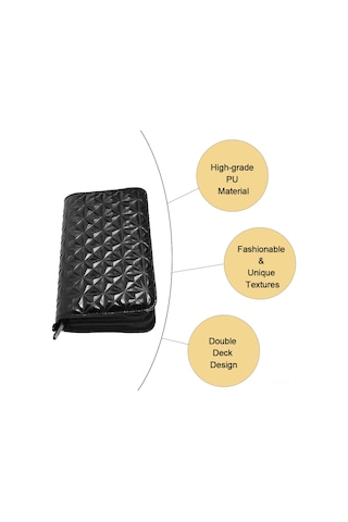 Qingmipy "profesyonel Kuaför Çantası - Çift Katlı Pu Makas Ve Tarak Seti İçin Şık Ve Dayanıklı" Diğer