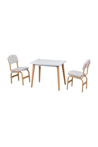 Vilinze Ege Sandalye Avanos Ahşap Mdf Mutfak Masası Takımı - 60x90 Cm Beyaz