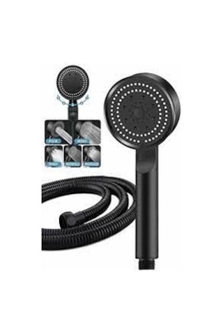 Qianfan Yapı 5 Fonksiyonlu Yüksek Basınçlı Duş Başlığı Mafsalı Siyah
