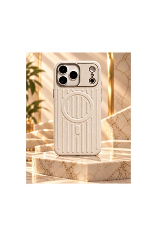 İphone 17/18 Pro Magsafe Uyumlu Premium Deri Dokulu Kılıf Ivory Cream - 936037762 Ivory Cream