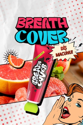 Bitkisel Özlü, Nane Aromalı Diş Macunu Kundal Deep Breath Cover Toothpaste Grapefruit Mint Temel Bakım