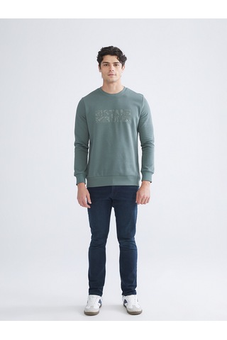 Lc Waikiki Lc Waıkıkı Yeşil Bisiklet Yaka Uzun Kollu Sweatshirt