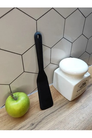Fosenze 25 Cm Siyah Silikon Mutfak Spatula - Isı Dayanıklı, Yemek Pişirme Ve Karıştırma Aracı, Teflon Tencereye Uygun, 1 Adet