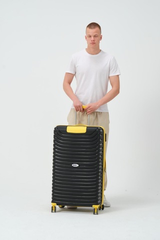 Keo-plus Siyah-sarı Büyük Boy Silikon Kırılmaz Pp Valiz Siyah - Sarı