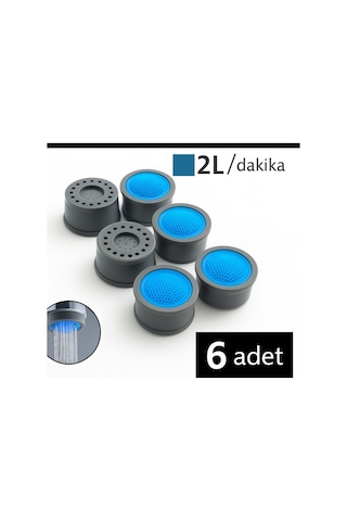 Rudi Armatür % 90 Su Tasarruflu 2 Lt Sprey Akışlı Perlatör 6 Adet