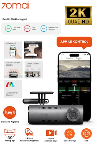 70mai M310 2K Dash Cam Araç Kamerası