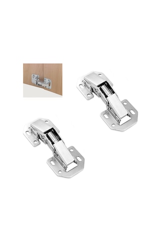 2 Adet Tas Deliksiz Mobilya Dolap Menteşesi Galvaniz