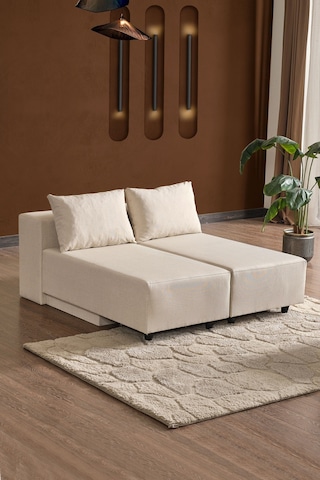 Kagu Corner Poly-m Köşe Takimı-Kanepe-Yatak-Dinlenme 4 Farkli Model Tek Modül Krem