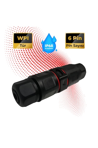 Su Geçirmez Saha Montaj Konnektör Ip68, Kablo Bağlantısı 6 Pin