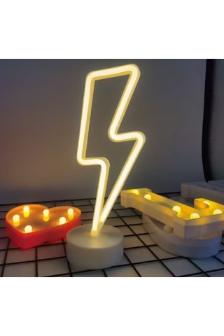 Şimşek Neon Led Lamba Sarı