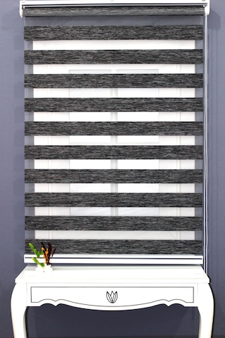Siyah Bambu Zebra Perde