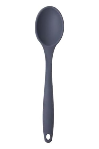 Silikon Servis Ve Yemek Hazırlama Kaşığı, Yumuşak Uç, Komple Silikon, 27 Cm, Antrasit Kaşık, Yanmaz Yapışmaz, Tencere Çizmez, 1 Adet