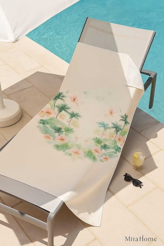 Unisex Desenli Baskılı Deniz Plaj Havlusu Palmiye 70x140 Cm - Seçenek: 37 Çok Renkli