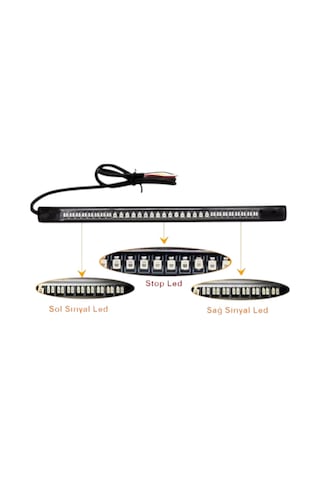 Motobir Motosiklet Kayarlı Sinyalli Stop Led Fonksiyonlu Yapıştırma
