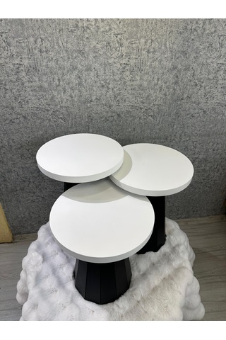 3 Lü Mdf Mantar Sehpa