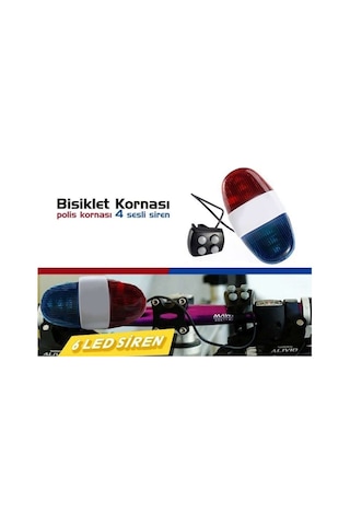 Bisiklet Polis Siren Kornası Açık Gri