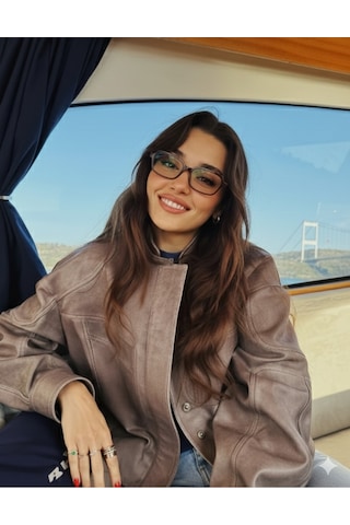 Glamy Kare Model Optik Uyumlu Mavi Işık Korumalı Gözlük Modern Çerçeveli Trend Şık Ve Modern Kahverengi