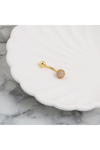 Bilezikci Kadın 14 Ayar Atın Göbek Piercing Sarı