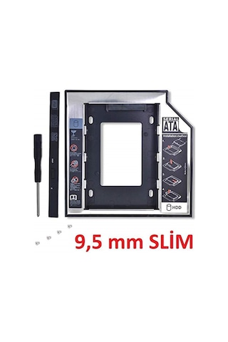 Alfais Al-4716 Sata Hdd Harddisk Caddy Kızak Kutu Ssd Notebook , Ikinci Hdd Takma, 9.5 Mm
