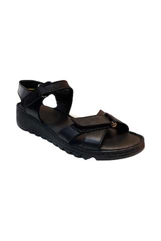 Neon Akm-026 Kadın Siyah Hakiki Deri Sandalet - 36 Siyah