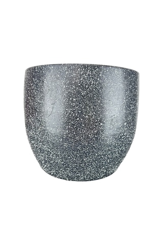 Bitki Tasarımı Ev Dekorasyon Aksesuar Gri Granit Toprak Saksı Saksılık Salon Çiçeklik - 19 CM