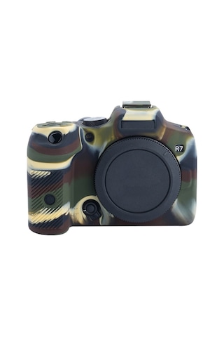 Sones Canon Eos R7 Yumuşak Silikon Koruyucu Kılıf Uyumlu Kamuflaj