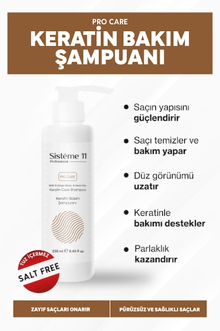 Sisteme 11 Tuzsuz Keratin Bakım Şampuanı 250 Ml