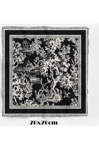 Monokrom Orman Desen 70 70cm Bandana/fular Çok Renkli