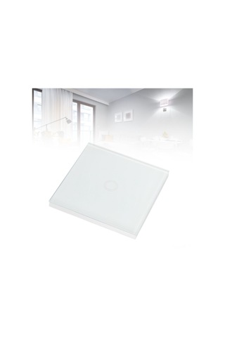 Mufunye 86 Tipi Cam Panelli Ev Duvar Lambası: Akıllı Dokunmatik Anahtar + 433mhz Kablosuz Uzaktan Kumanda, 110-240v Beyaz Tekli Kontrol