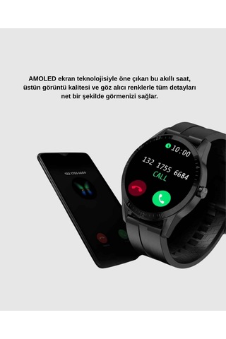 Amoled Ekranlı Smartwatch 3 Kordonlu, Kalp Atış & Uyku Takipli Akıllı Saat