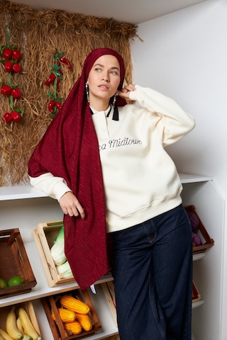 Mirsoy Scarf Ritmik Desen Pamuk Jakar Şal Bordo
