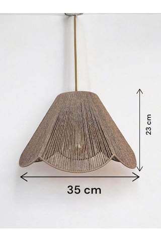 Hasır El Yapımı Bohem Çiçek Şekilli Rustik Avize - Vizon Vizon