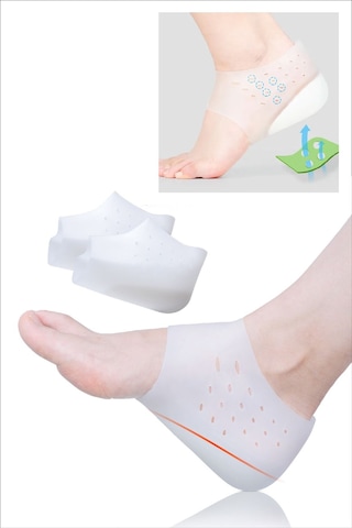 Ortopedik Şeffaf Gizli Topuk Boy Uzatıcı Slikon Jel