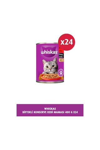 Whiskas Konserve Sığırlı Kedi Mama 400 Gr X 24 Adet