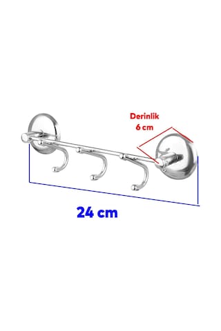 Feyzayapı Banyo Lavabo Vidalı Askılık 3'lü Metal Sağlam Aparat Krom Askılık Elbise Havlu Asma Askı Genel