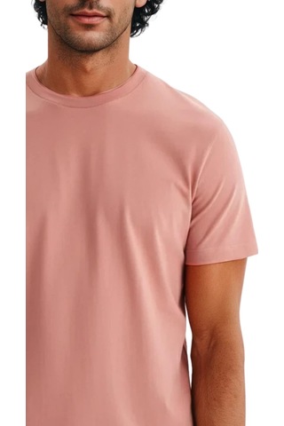 Arma Ar-ma Erkek Bisiklet Yaka Tişört Baskisiz Basic Örme Kumaş Regular Fit %100 Pamuk 30/1 Penye Süprem Y31344408202 Pembe-p11