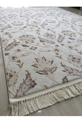 Flora Halı Adonis 0761 B 160X230 Beyaz Turkuaz Vizon 4 M2 Halı !