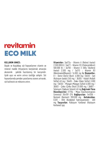 Revitamin Eco Milk Vitamin Mineral Premiks 25 Kg Kraft