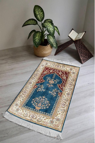 Dijital Baskı Kaymaz Tabanlı Yıkanabilir Püsküllü Seccade Scd0004 Renkli