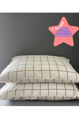 Pamuklu 2 Adet Fermuarlı 50x70 Cm Yastık Kılıfı