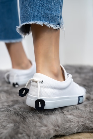 Bartrobel Kadın Erkek Beyaz Keten Sneaker Beyaz
