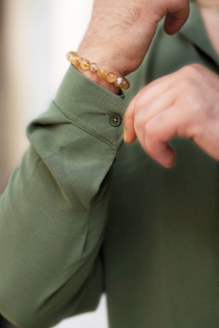 Tex Republic Erkek Yeşil Rahat Kesim Dokulu Oversize Salaş Aerobin Gömlek Yeşil