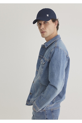 Mavi - Drake Classic Denim Puslu Indigo Mavi Jean Ceket 010143-89136 Koyu Mavi
