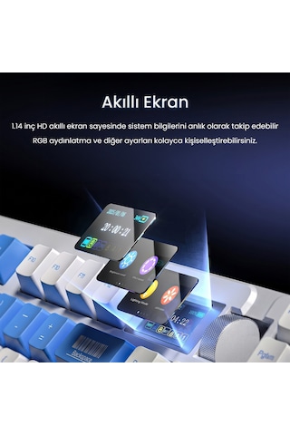 Aula Nova75 Mekanik Rgb Klavye Tkl Star Vector Switch Tri Mode Kablosuz Makrolu Hot Swap Gaming Oyuncu Klavyesi Gri
