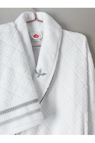 Cotton Box Masculine Aile Bornoz Seti Carlos Beyaz-antrasit Diğer