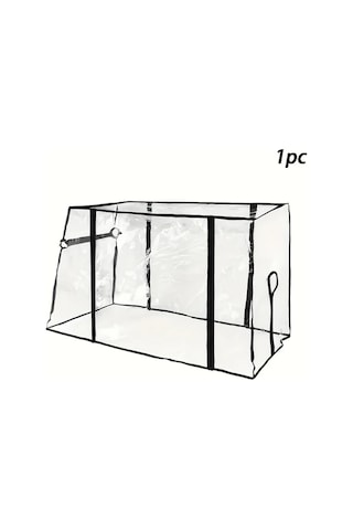 Elmpaly Transparan Siyah Su Geçirmez Eva Karavan Yağmurluk Örtüsü Rüzgar Toz Kar Korumalı Çok Amaçlı Araç Örtüsü Yan Cepheli