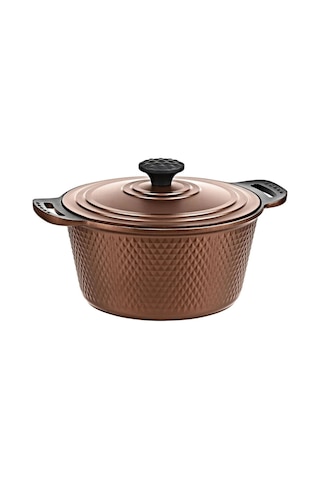 Trıana - 3536 - 7 Parça Biogranit, Döküm, Tencere , Tava, Çeyiz Seti - Bronz Renk Bronz