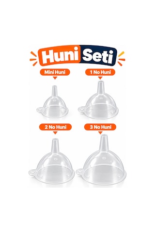 4 Boy Şeffaf Huni Seti Mini Küçük Orta Büyük Boy Sıvı Aktarma Dolum Hunisi Çok Amaçlı