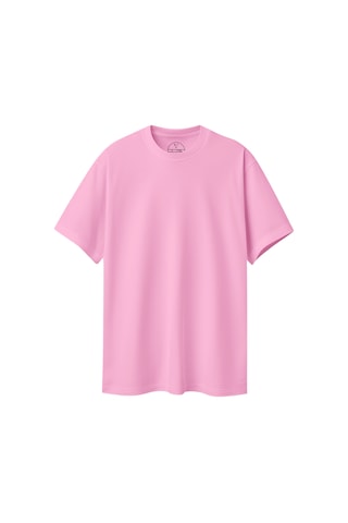 Velvoria Unisex Oversize Basic Pembe T-shirt