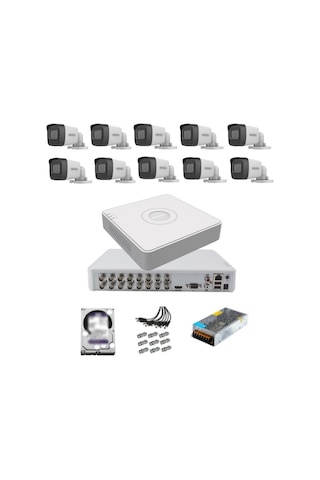 10 Kameralı Güvenlik Kamera Hazır Set 2tb 7/24 Hdd-2tb Kayıt Kapasiteli Sistem